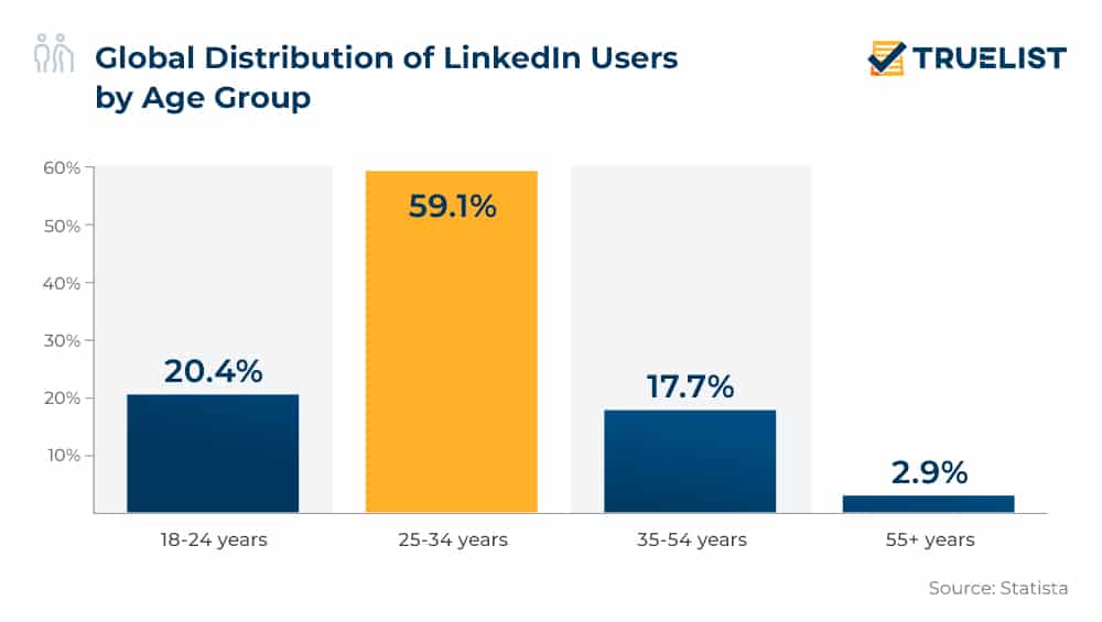 Global Distribution of LinkedIn Users by Age Group